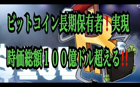 【仮想通貨リップルXRP情報局】ビットコイン長期保有者！！実現時価総額１００憶ドル超える！！