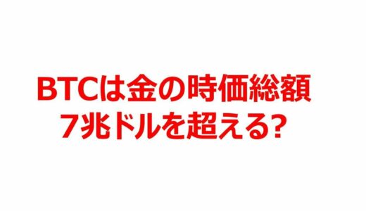 BTCは金の時価総額7兆ドルを超える？　仮想通貨（ビットコイン、リップル）リアルタイム情報