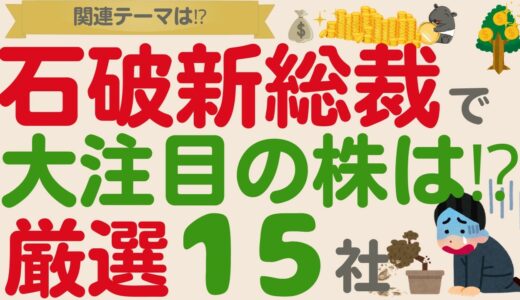 【波乱相場を乗り越える】日本株大ピンチ⁉️これからを生き抜く石破総理関連銘柄【厳選15社】