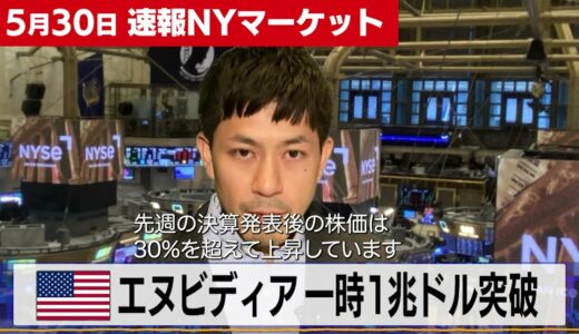 エヌビディア時価総額 一時1兆ドル突破【5月30日 NY株式市場 】