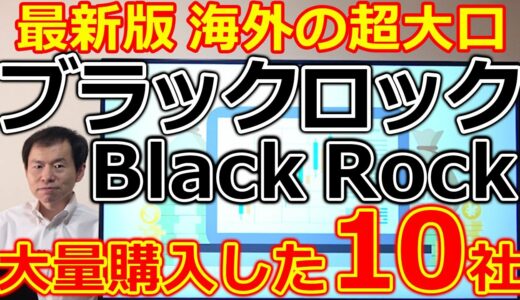 海外の超大口！世界最大の資産運用会社ブラックロックが大量保有した日本株10社【第４弾】