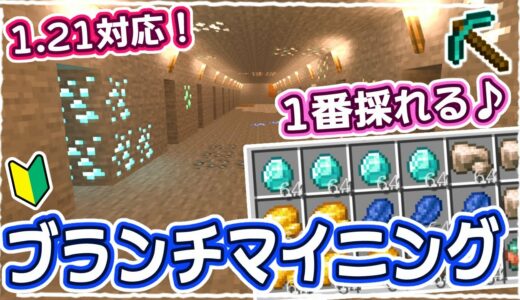 【マイクラ】2024年版｜初心者もこれで完璧！ブランチマイニング方法の解説 ～1.21対応～【統合版】